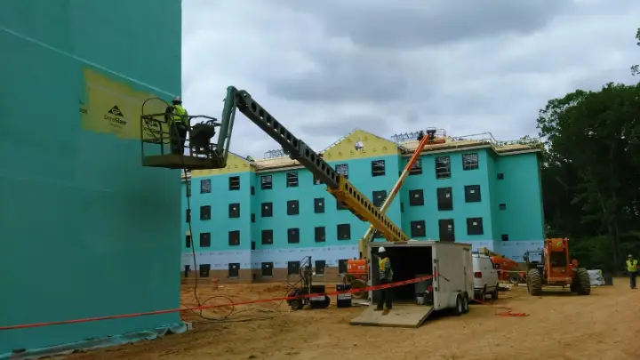 Exterior painting of a multi-story commercial building