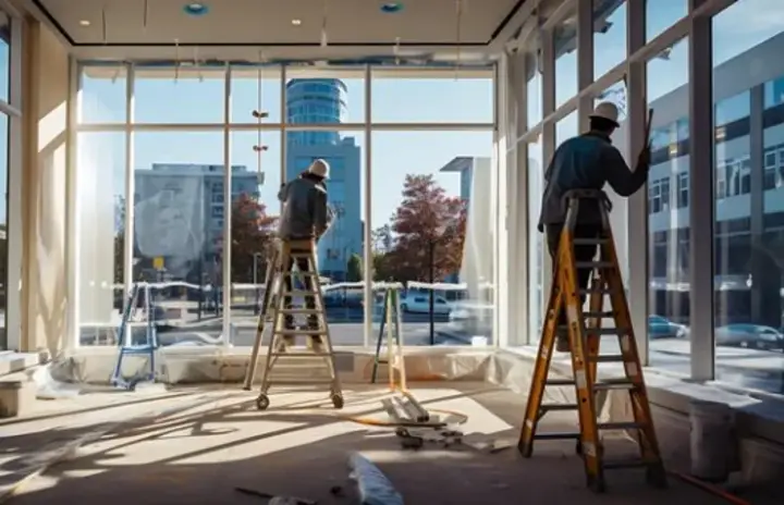 Office renovation with new windows and ceilings in Frederick MD